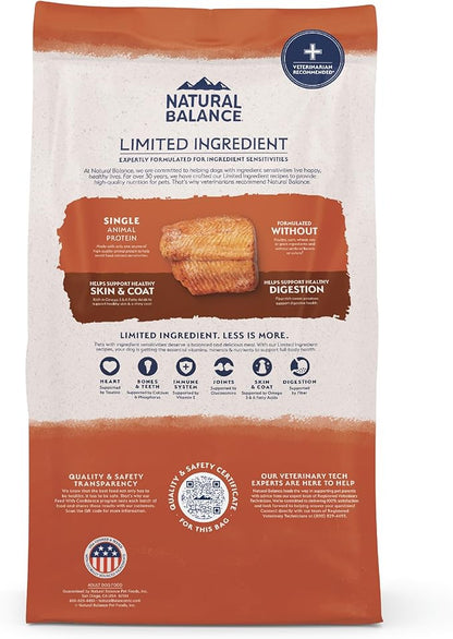 Natural Balance Limited Ingredient Adult Grain-Free Dry Dog Food, Salmon &amp; Sweet Potato Recipe, 4 Pound (Pack of 1)