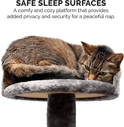 Furhaven 49.5" Tall Cat Tree for Indoor Cats, Ft. Sisal Scratching Posts, Plush Ball Toy, &amp; Busy Box Toy - Tiger Tough Play Stairs Interactive Playground Tower - Gray, One Size
