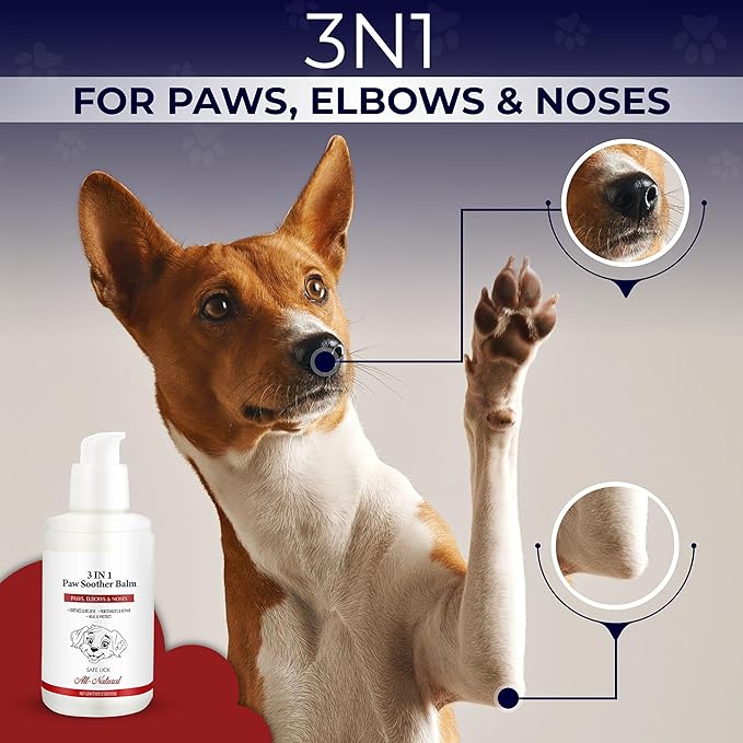Dog Paw Pad Balm - 3-in-1 Lick Safe Soother &amp; Moisturizer&amp; Lotion for Dog Paws Nose, Elbow, Snout - Natural, Quick-Drying, Non-Sticky - All-Weather Cat Paw Balm Cream- 3.5 Oz/100Gram