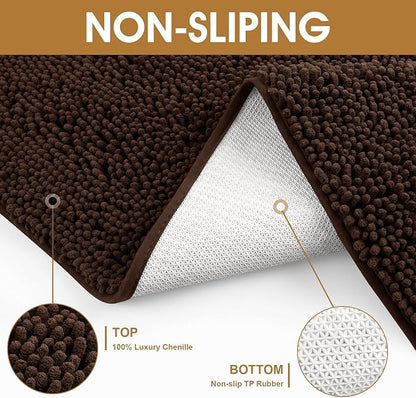 IM HOME Extra Large 60" x 36" Brown Dog Door Mats for Muddy Paws, Chenille Absorbent Dog Mat, Non Slip Heavy Mud Mat for Dogs, Soft Pet Bed Mat for Entryway, Mud Paws, Inside Floor