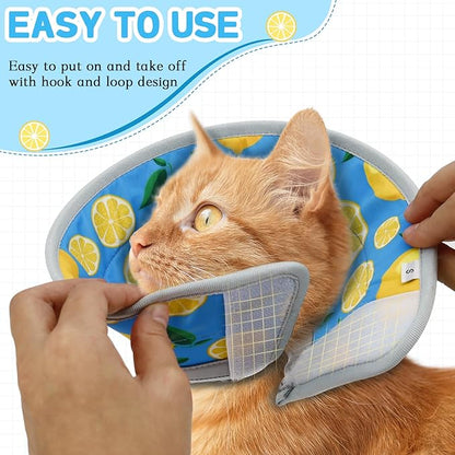 Cat Cone Collar Soft, Comfortable Cat Recovery Collar Pet Cone for Small Large Cats, Lightweight Elizabethan Collar for Cats Kittens After Surgery Prevent from Licking Wounds, Green, S