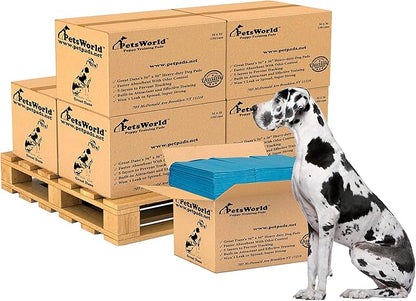 PETSWORLD Giant Dog Potty Pads, Odor-Eliminating, 36" x 36", Ultra Absorbent 5-Layer Leak-Proof Training Pads for Dogs &amp; Cats (36x36, 1800 Count)