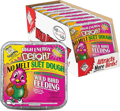 C&amp;S High Energy Delight No Melt Suet Dough, Suet Cakes for Wild Birds, 11 Ounces, Pack of 8