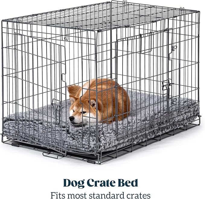Stoutwool 4" Indestructible Dog Bed - Orthopedic Chew Proof Dog Crate Pad - Fluffy Kennel Mat for Aggressive Chewers - Ideal for Large Breeds &amp; Fits 42-Inch Crate - 41"x27", Charcoal
