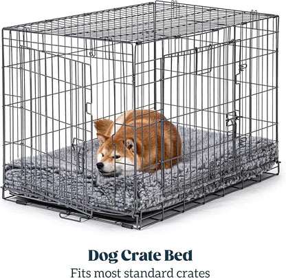 Stoutwool 4" Indestructible Dog Bed - Orthopedic Chew Proof Dog Crate Pad - Fluffy Kennel Mat for Aggressive Chewers - Ideal for Large Breeds &amp; Fits 42-Inch Crate - 41"x27", Charcoal
