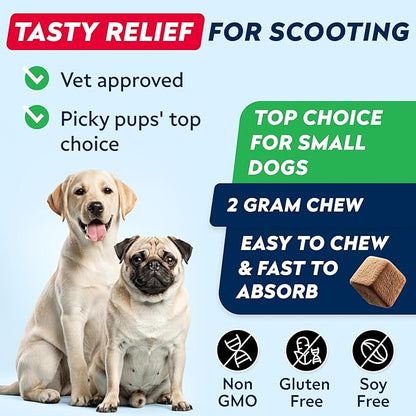 STRELLALAB Anal Gland Support Chews - Scoot Treatment - Digestive Enzymes, Prebiotics &amp; Fiber Supplement for Dogs Digestion &amp; Gut Health. Proprietary Blend of Beet, Psyllium, Dandelion &amp; Pumpkin 120Ct