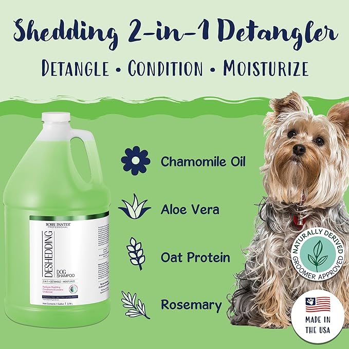 Bobbi Panter Dog Shampoo - Made in USA - All Natural Formula for Heavy Duty Deodorizing &amp; Degreasing - Concentrated 25:1 for Professional Groomers - Fresh Clean Scent, 1 Gallon