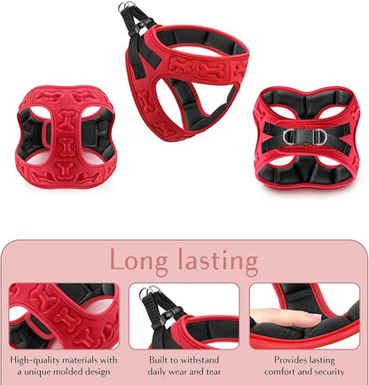 Comfort fit Step-in Dog &amp; Puppy Harness - Comfortable All Weather Dog Vest Harness: Adjustable, Soft Padded, Easy to Put-on for Small, Medium-Sized Dogs.