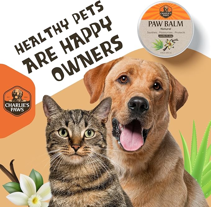 2 Pack Paw Balm 100% Natural Oil Aloe &amp; Vanilla for Dog and Cat Paw Pad Balm Dog Nose Balm Paw Moisturizer Wax for Dog Pet Puppy Protect Dry Cracked Paw Foot Heals Restores Paw Elbows 3.5 Oz