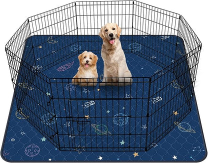 LOOBANI Washable Pee Pads for Dogs: Extra Large Dog Pee Mat Waterproof 72" x 72", Reusable Pet Whelping Pads, Absorbent and Non-Slip Dog Training Mats for Playpen, Floor, Sofa Protection, Cage, Blue