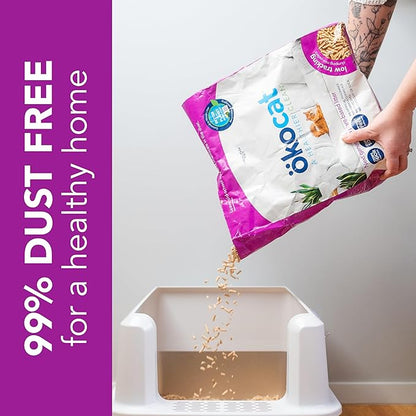 ökocat Less Mess Low Tracking Wood Clumping Cat Litter Mini- Pellets, Unscented, 14 pounds - Natural Ingredients, Stops Odor, Clumps Solid, 99% Dust Free, Great for Long-Hair Breeds