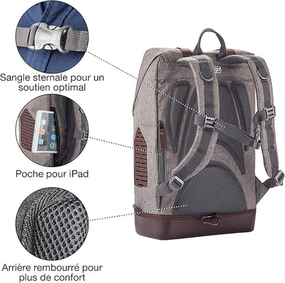 Kurgo Dog Carrier Backpack for Small Pets - Dogs &amp; Cats | TSA Airline Approved | Cat | Hiking or Travel | Waterproof Bottom | G-Train | Ruck Sack | Heather Grey