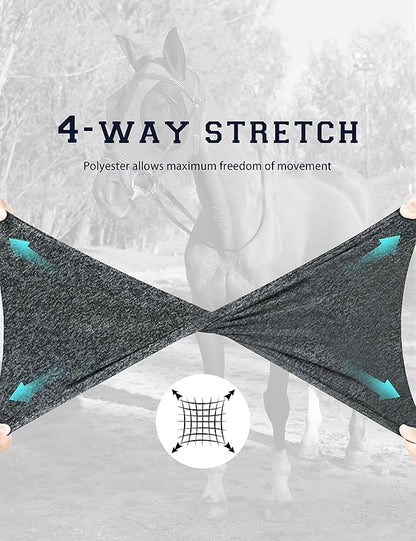 Horse Fly Mask with Ears, UV Protection Mask for Horses, Elasticity Mask with Big Mesh Eye Covers, Snug Fitting Comfortable Breathable Lightweight Dappled Gray Cob