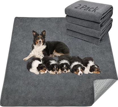 LOOBANI Washable Pee Pad for Dogs, 2 Packs Non-Slip Puppy Training Pads, Fast Absorbent Pet Whelping Pads, Puppy Playpen Mat for Incontinence, Housebreak, Crate, 41x41in, Gray