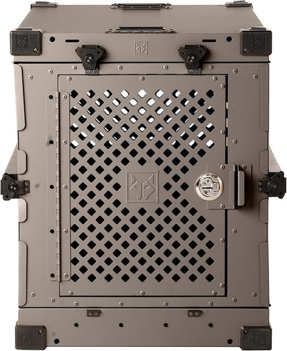 Impact Collapsible Dog Crate - Foldable Hard Crate for Large Dogs - Heavy Duty Travel Kennel with Powder-Coated Aluminum - Quick Setup for Indoor &amp; Outdoor (Gray, 40" (40.5" L x 23" W x 29" H))