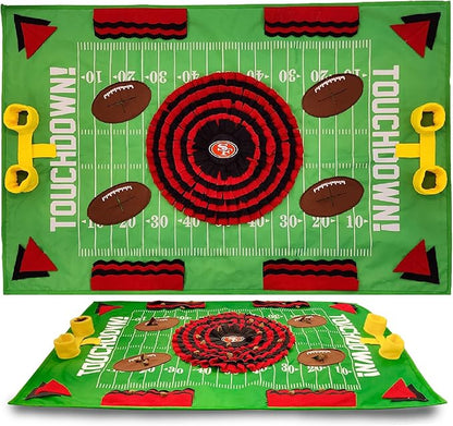 NFL San Francisco 49ers Dog Snuffle Mat – Interactive Pet Slow Feeder, Football Field Design Food Puzzle Toy for Dogs &amp; Cats, Foraging Activity Mat for Smarter Feeding
