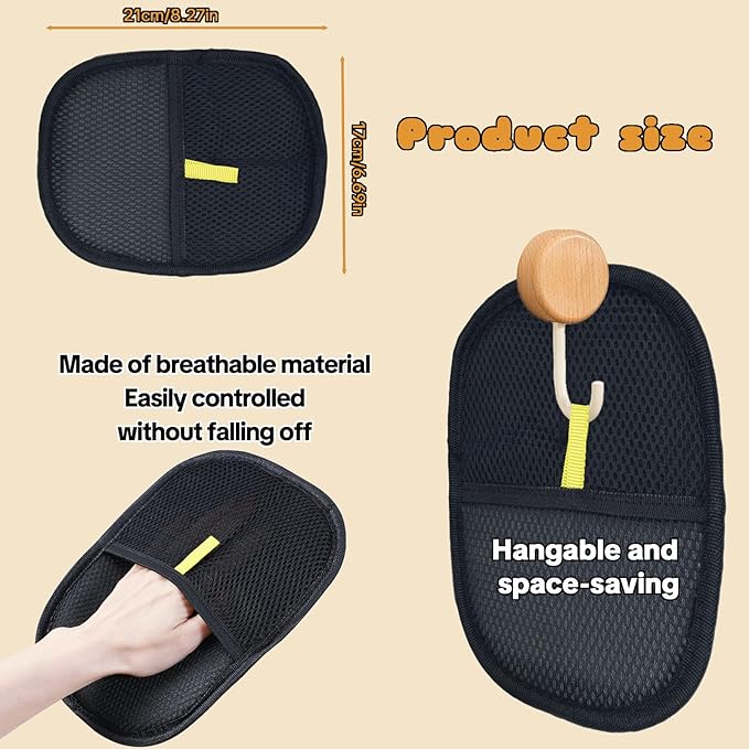 Pet Hair Removal Gloves for Cats &amp; Dogs – Reusable Grooming Glove with Static Charge to Remove Fur from Furniture, Carpet, Car Seats &amp; Clothes – Upgraded Pet Hair Remover Mitt(2PCS)