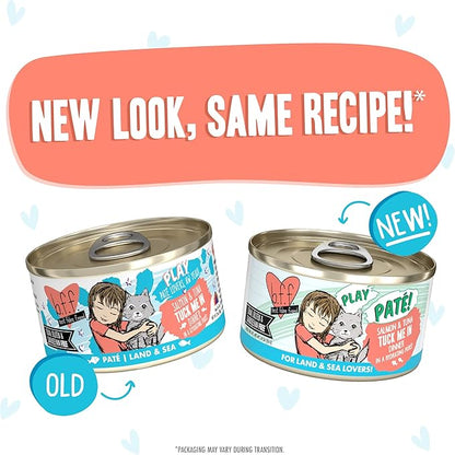 Weruva B.F.F. Play - Best Feline Friend Paté Lovers, Aw Yeah!, Salmon &amp; Tuna Tuck Me in with Salmon &amp; Tuna, 2.8oz Can (Pack of 12)