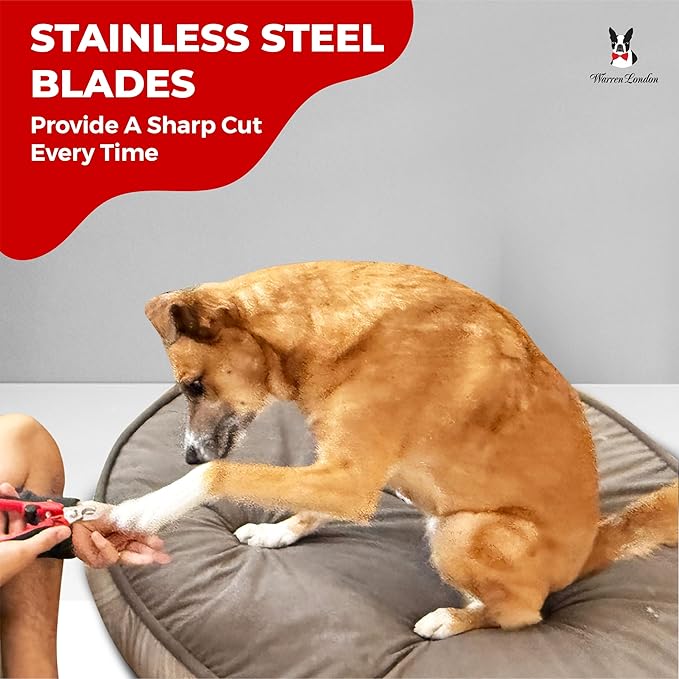 Warren London Dog Nail Clippers – Large Breed Nail Trimmer with Stainless Steel Blade, Safety Guard &amp; Non-Slip Handle | Professional Grooming Tool for All Dog Sizes