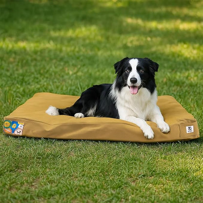 Sytopia 36-Inch Canvas Outdoor Dog Bed, Waterproof &amp; Washable with Removable Cover, Ideal for Medium &amp; Large Dogs, Chew-Proof Great for Indoor, Outdoor, Crate, or Patio Use (Yellow)