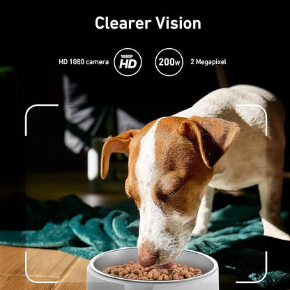 Automatic Dog &amp; Cat Feeder with Camera &amp; WiFi – 8L/34 Cups, 1080P Night Vision, 2.4 &amp; 5G WiFi, 2-Way Talk, 10s Voice Recording, Timed Food Dispenser, Up to 99 Portions, 15 Meals Per Day