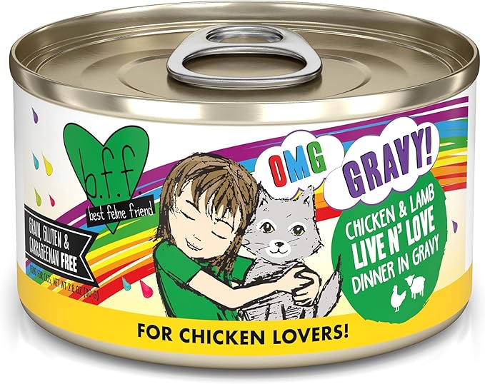 Weruva B.F.F. OMG - Best Feline Friend Oh My Gravy!, Chicken &amp; Lamb Live N&