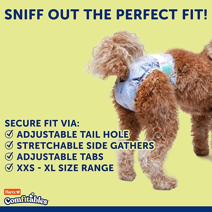 Hartz Disposable Dog Diapers, Size S 36 count, Comfortable &amp; Secure Fit, Easy to Put On