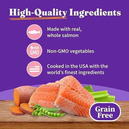 Halo Wet Cat Food Whole Salmon Stew Recipe, Grain Free Wet Cat Pate, Canned Cat Food for Extra Hydration, 5.5 Oz Can (Pack of 12)