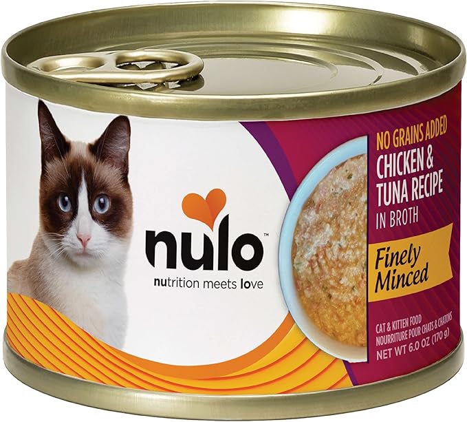 Nulo Finely Minced Chicken &amp; Tuna Flavor Wet Canned Cat Food, 6.0 Ounce (Pack of 8)