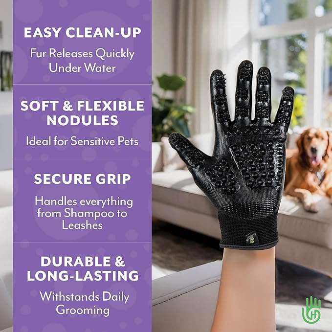 H HANDSON Pet Grooming Gloves - Patented 