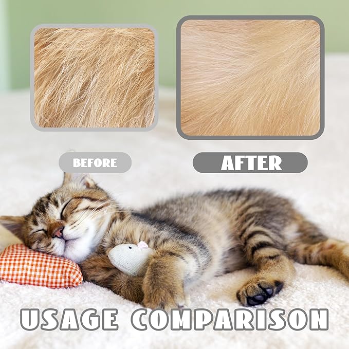 3-in-1 Steam Brush for Cats &amp; Dogs – Hair Removal Comb with One-Click Release &amp; Water Spray – Grooming Brush for Shedding, Long/Short Hair (white brushs-grey)