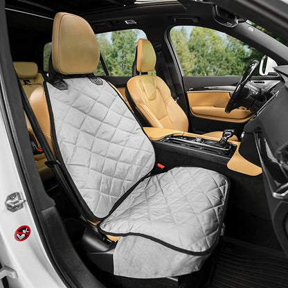 Plush Paws Products Premium Bucket Car Seat Protector | Diamond Stitching | Washable &amp; Waterproof Front Seat Dog Cover Car, Truck, &amp; SUV | Nonslip, Tear Resistant Pet Passenger Seat Cover | Grey
