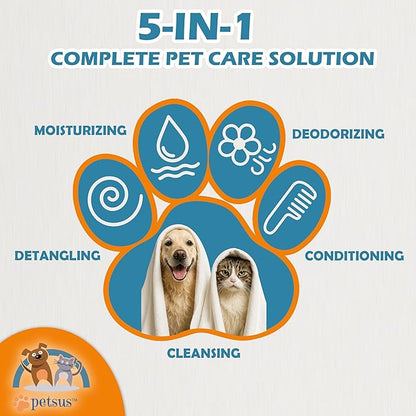 Hypoallergenic Dog &amp; Cat Shampoo and Conditioner – All-Natural Itchy Skin Relief for Allergies | Puppy Safe | Soothing with Tea Tree Oil, Aloe Vera, and Oatmeal for Sensitive Skin