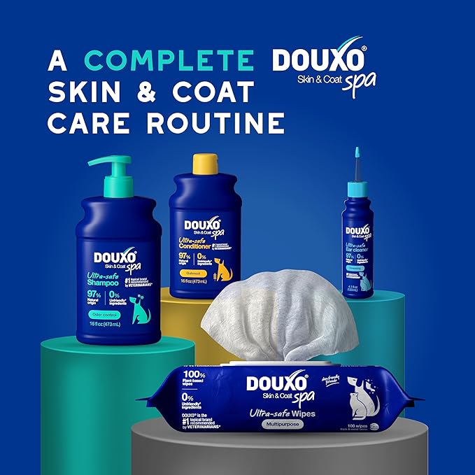 DOUXO® Skin &amp; Coat SPA - Ultra-Safe Odor Control Dog Shampoo for Smelly Dogs, 16 fl oz, Cleans and Hydrates The Skin, Removes Odor, Leaves The Coat Soft and Smelling Great, Skin-Friendly Formula