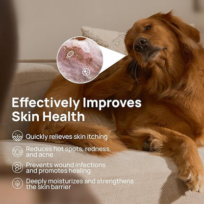 HICC PET Itch Relief Wipes for Dogs &amp; Cats, Rapidly Relieves Itching, Soothes Hot Spots and Skin Irritations Hypoallergenic Hot Spot Treatment Wipes, Skin Soother for Dogs - 200 Count