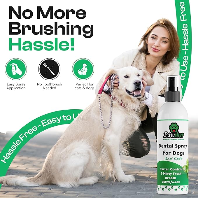 Dog Breath Freshener, Helps Promote Gum Health, Cats &amp; Dogs Plaque and Tartar Remover, Instant Fresh Breath for Dogs &amp; Cats, 6.7 oz