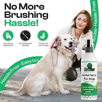 Dog Breath Freshener, Helps Promote Gum Health, Cats &amp; Dogs Plaque and Tartar Remover, Instant Fresh Breath for Dogs &amp; Cats, 6.7 oz