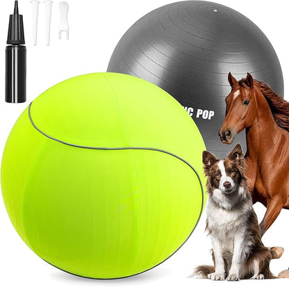 Herding Ball for Dogs &amp; Horses - 20" with Cover Large Green Ball with Pump