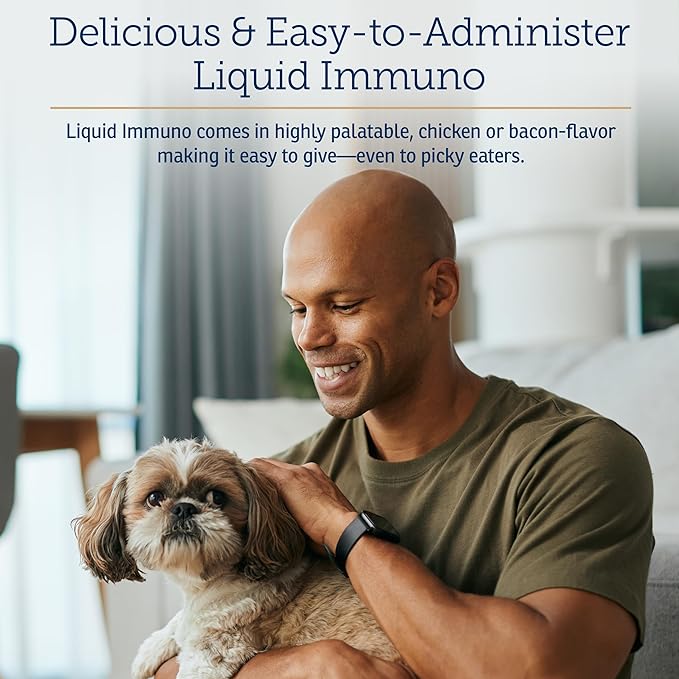 Rx Vitamins Liquid Immuno Dog &amp; Cat Immune Support - Reishi Mushroom Supplement for Dogs &amp; Cats Plus L-Lysine for Cats - Ideal Dog Eye Supplements, Immunity Booster Cat Supplements - 4 oz