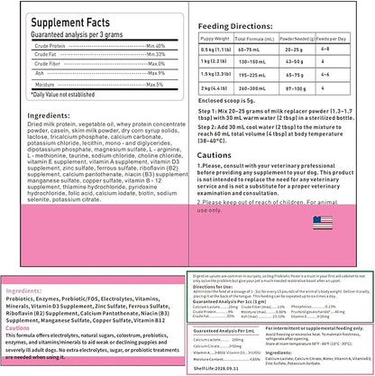 4 in 1 Whelping Kit for Dogs - Whelping Calcium Paste, Probiotic Paste, Fading Puppy Support &amp; Puppy Milk Replacer - Essential Dog Whelping Supplies for Safe Delivery, Strong Puppies &amp; Nursing Support