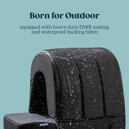 Orthopedic Dog House - Outdoor Waterproof Dog Shelter w/Porch - Indoor Pet House w/Egg-Crate Foam - Cooling - Machine Washable - Ideal for Large Breeds &amp; Fits 36-Inch Crate - 35"x22"
