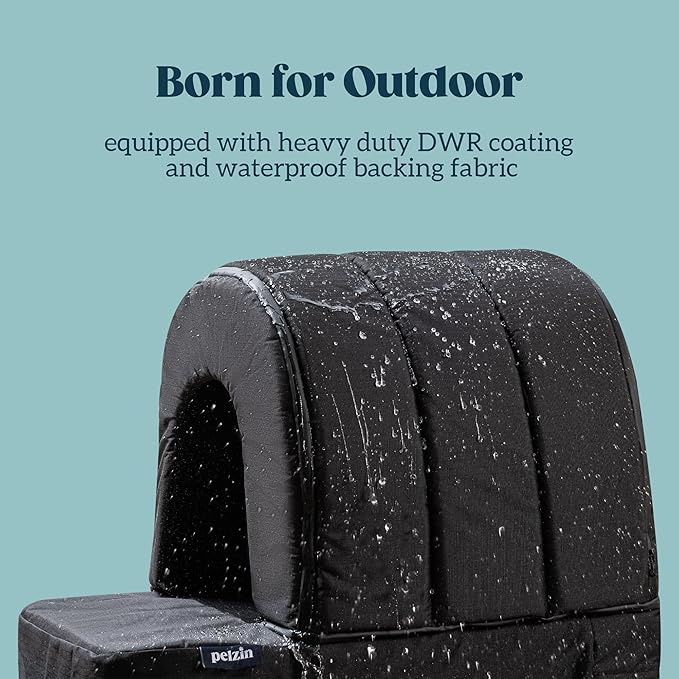 Orthopedic Dog House - Outdoor Waterproof Dog Shelter w/Porch - Indoor Pet House w/Egg-Crate Foam - Cooling - Machine Washable - Ideal for Medium Breeds &amp; Fits 30-Inch Crate - 29"x18"
