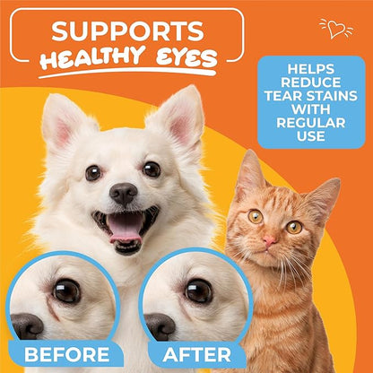 Dog Eye Wipes - Hypoallergenic Eye &amp; Face Wipes for Dogs, Cats, and Puppy - Pet Tear Stain Remover and Cleaner - Gently Cleans and Removes Discharge, Crust, and Gunk - Coconut