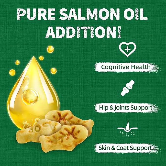 Just Try 13.4 0Z Cat Grass Treats Salmon Oil Natural Salmon Kitten Healthy Cat Treats Training Biscuits Snacks Fish Oil Omega 3 Supplements for Cats Joint Support &amp; Skin Coat Health