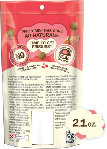 Purina Friskies Party Mix Cat Treats (Natural YUMS Salmon, 2.1 Ounce (Pack of 6))