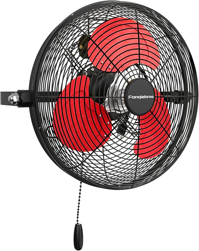 12 IN High Velocity Wall Mount Fan, 3 Speed Industrial Wall Fan with Sealed Motor, 2500 CFM Adjustable Air Circulator for Garage, Commercial, Greenhouse, Warehouse &amp; Gazebo Use, UL Listed