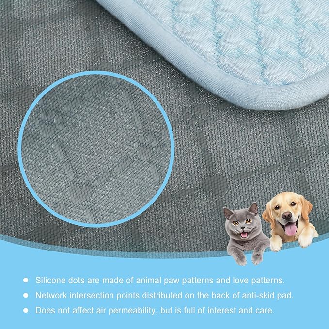 Pet Cooling Mat for Dogs &amp; Cats - Washable Dog Cooling Mat Portable Pet Cool Pads Blanket for Indoor &amp; Outdoor Car Seats