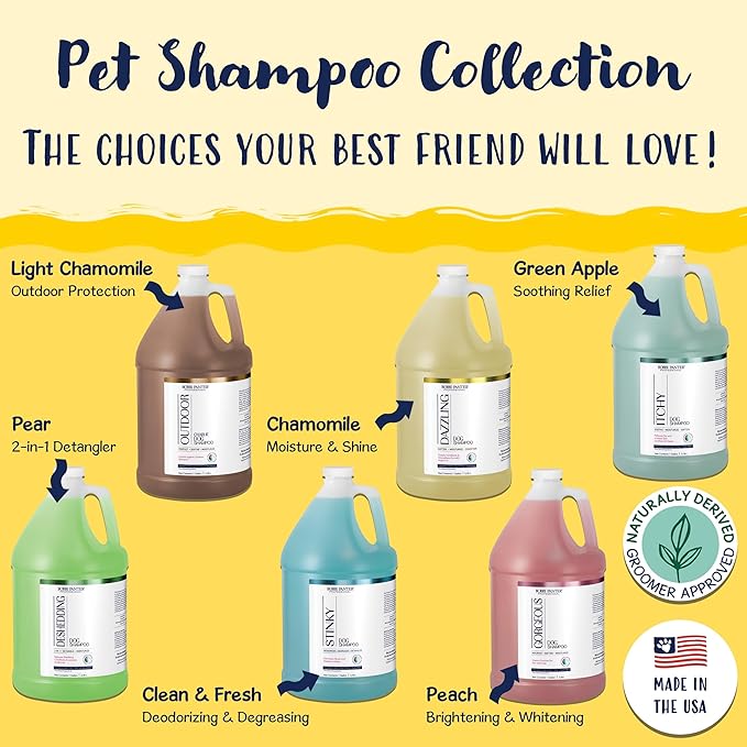 Bobbi Panter Dog Shampoo and Conditioner - Made in USA - All Natural 2-in-1 Formula for Nourish, Detangle &amp; Reduce Shedding - Concentrated 10:1 for Professional Groomers - Pear Scent, 1 Gallon