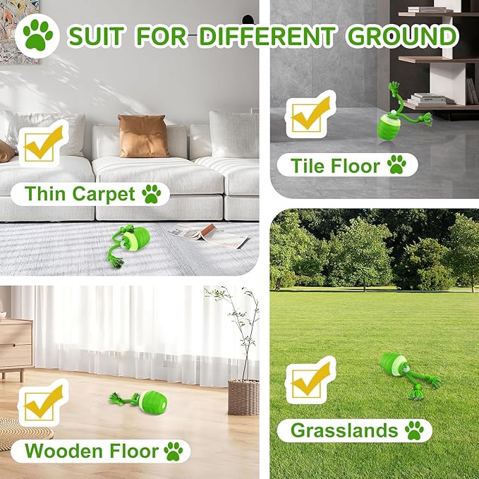 Interactive Dog Toys - [2025 Newly Upgraded] Motion Activated Ball for Small/Medium/Large Dogs, Automatic Moving Dog Toy Wicked Ball for Boredom &amp; Training, Music, USB Rechargeable (Green)