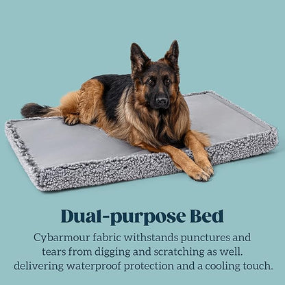 Stoutwool 4" Indestructible Dog Bed - Orthopedic Chew Proof Dog Crate Pad - Fluffy Kennel Mat for Aggressive Chewers - Ideal for Large Breeds &amp; Fits 42-Inch Crate - 41"x27", Charcoal
